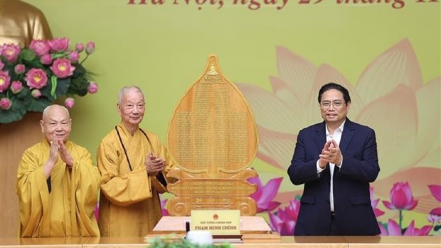 Buddhism upholds fine values, joins in national construction: PM